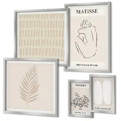 Tavelset med väggdekoration i minimalistisk stil