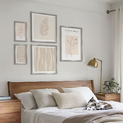 Tavelvägg med 5 tavlor Vackra minimalistiska motiv