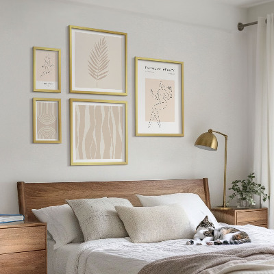 Tavelvägg med 5 tavlor Vackra minimalistiska motiv
