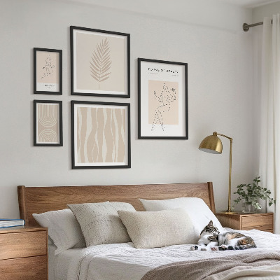 Tavelvägg med 5 tavlor Vackra minimalistiska motiv