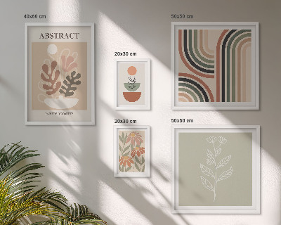 Tavelvägg med 5 tavlor Snygga växtabstraktioner
