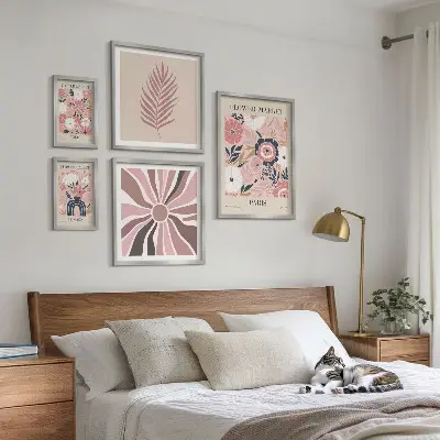Blommarknader i bohemisk stil tavelset om 5 delar