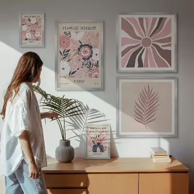 Blommarknader i bohemisk stil tavelset om 5 delar
