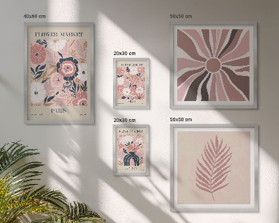 Set om 5 tavlor Blommarknader i bohemisk stil