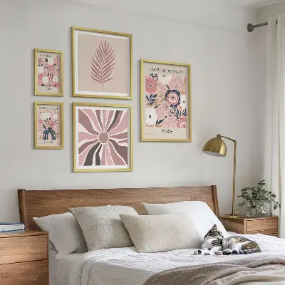 Blommarknader i bohemisk stil tavelset om 5 delar