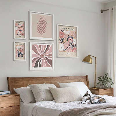 Set om 5 tavlor Blommarknader i bohemisk stil
