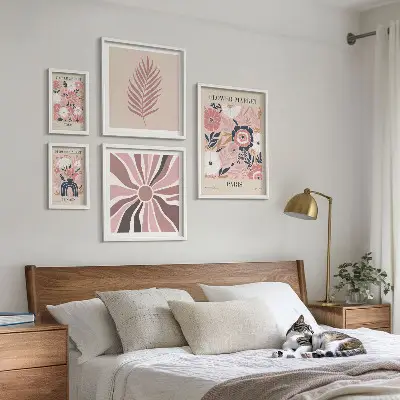 Blommarknader i bohemisk stil tavelset om 5 delar