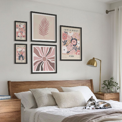 Set om 5 tavlor Blommarknader i bohemisk stil