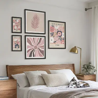 Blommarknader i bohemisk stil tavelset om 5 delar