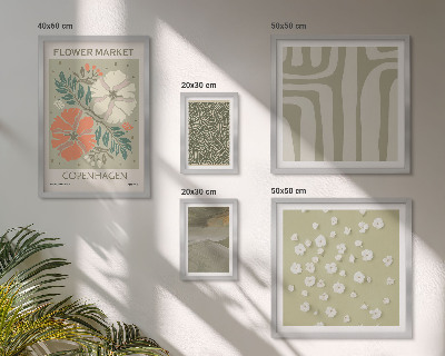 Tavelvägg med 5 tavlor Växtmotiv boho mönster