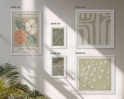 Tavelvägg med 5 tavlor Växtmotiv boho mönster
