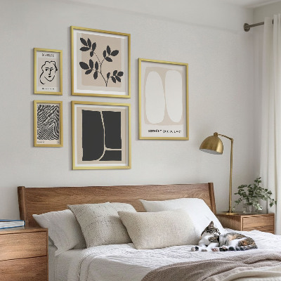 Tavelvägg med 5 tavlor Snygg grafik minimalistisk linjer