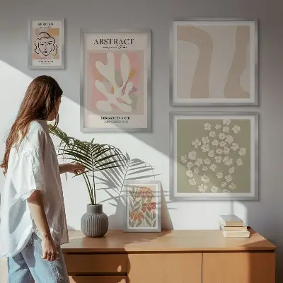 Abstrakt blomtavla set om 5 delar