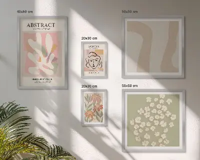 Abstrakt blomtavla set om 5 delar
