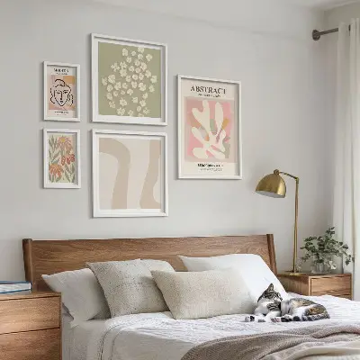 Abstrakt blomtavla set om 5 delar