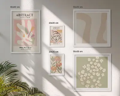 Abstrakt blomtavla set om 5 delar