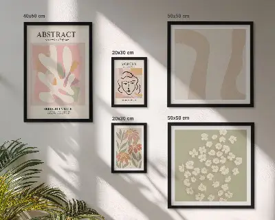 Abstrakt blomtavla set om 5 delar