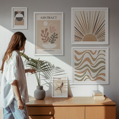 Väggdekoration tavelset Snygga växtabstraktioner