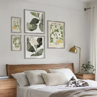 Tavelset med blommotiv fyra städer London Dublin och Tokyo