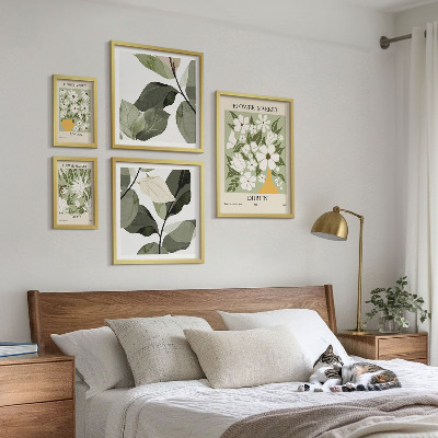 Set om 5 tavlor Blommotiv London Dublin Tokyo