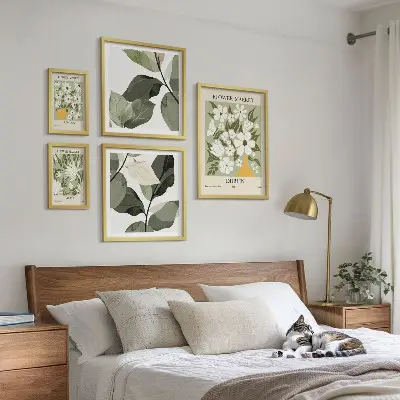 Tavelset med blommotiv fyra städer London Dublin och Tokyo