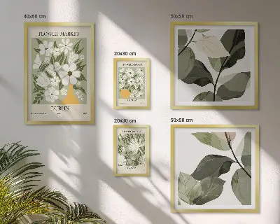 Tavelset med blommotiv fyra städer London Dublin och Tokyo