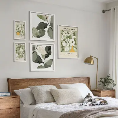 Tavelset med blommotiv fyra städer London Dublin och Tokyo
