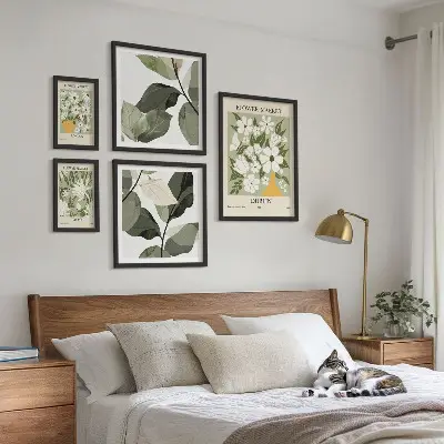 Tavelset med blommotiv fyra städer London Dublin och Tokyo