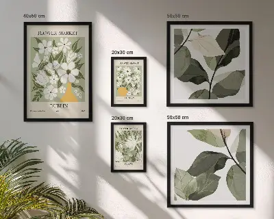 Tavelset med blommotiv fyra städer London Dublin och Tokyo