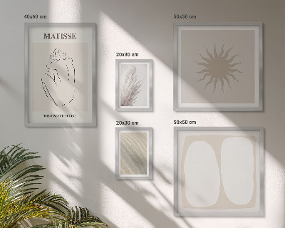 Tavelvägg med 5 tavlor Minimalistiska former i boho-stil