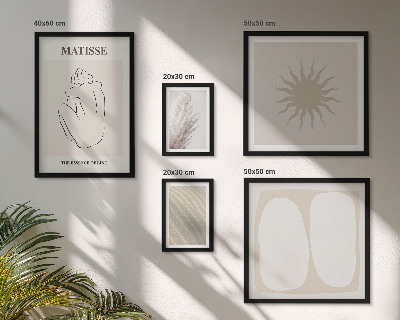 Tavelvägg med 5 tavlor Minimalistiska former i boho-stil