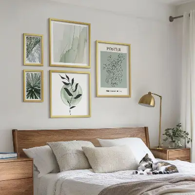 Tavelset med väggdekoration växtinspirationer med naturtema