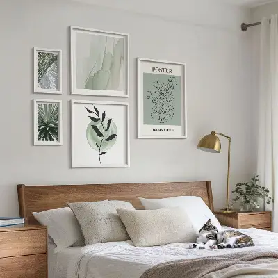 Tavelset med väggdekoration växtinspirationer med naturtema