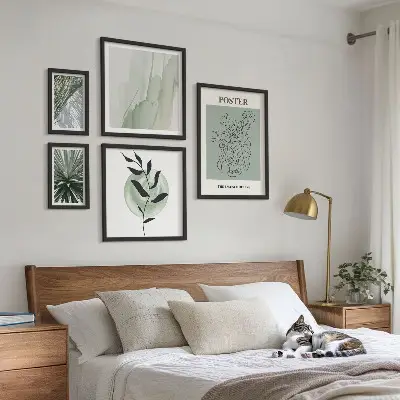 Tavelset med väggdekoration växtinspirationer med naturtema