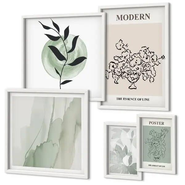 Moderna minimalistiska dekorationer set om 5 tavlor