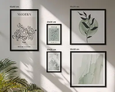 Moderna minimalistiska dekorationer set om 5 tavlor