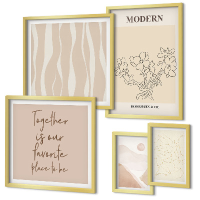 Tavelvägg med 5 tavlor Modern minimalistisk stiluppsättning