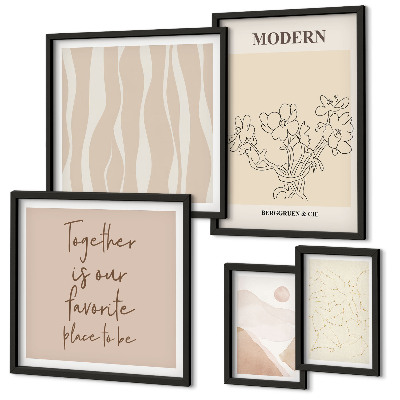 Tavelvägg med 5 tavlor Modern minimalistisk stiluppsättning
