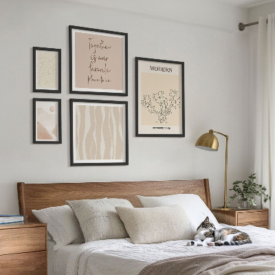 Tavelvägg med 5 tavlor Modern minimalistisk stiluppsättning