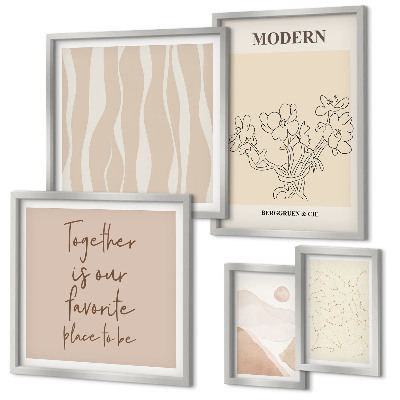 Tavelvägg med 5 tavlor Modern minimalistisk stiluppsättning