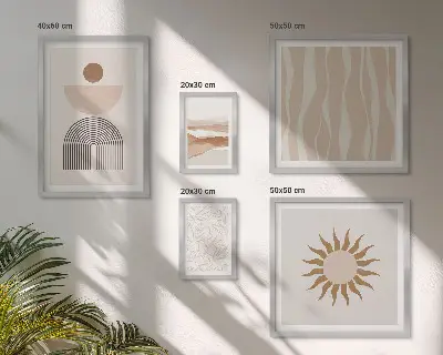 Väggdekoration tavelset snygga abstrakta former inspirerade av naturen