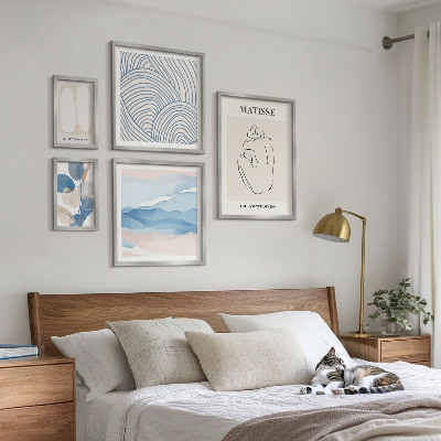 Set om 5 tavlor Snygg abstrakt naturgrafik