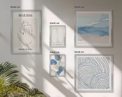Abstrakt naturgrafik set om 5 tavlor