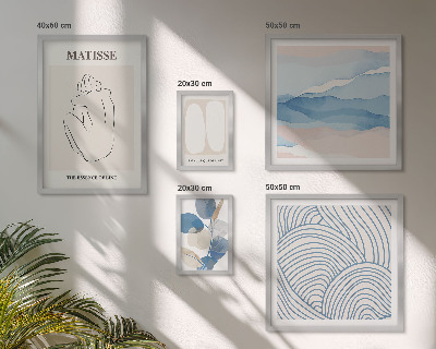 Set om 5 tavlor Snygg abstrakt naturgrafik