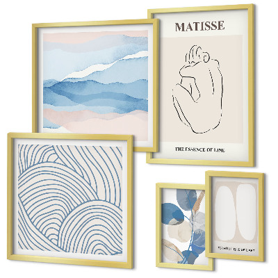 Set om 5 tavlor Snygg abstrakt naturgrafik