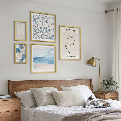 Set om 5 tavlor Snygg abstrakt naturgrafik
