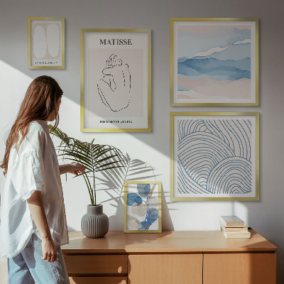 Set om 5 tavlor Snygg abstrakt naturgrafik