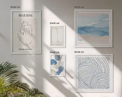 Abstrakt naturgrafik set om 5 tavlor
