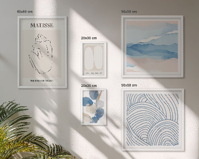 Set om 5 tavlor Snygg abstrakt naturgrafik