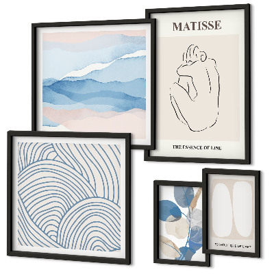 Set om 5 tavlor Snygg abstrakt naturgrafik